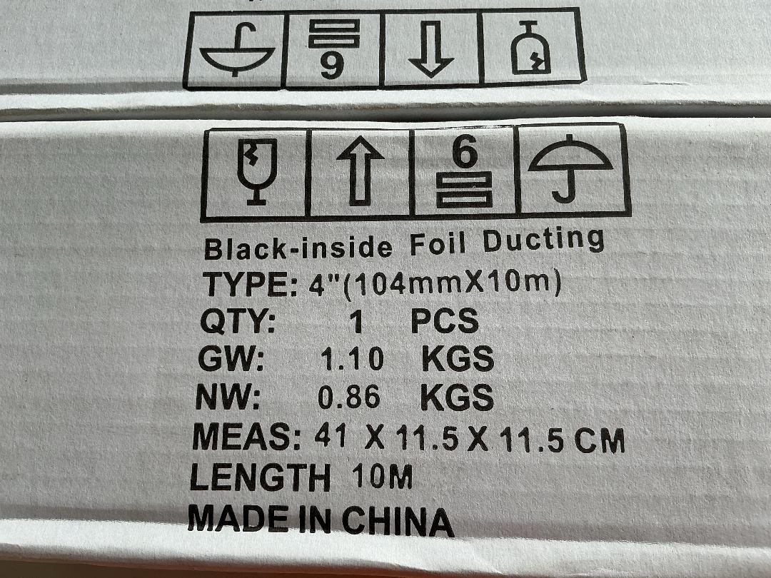Photo '2' of 4x Black Inside Foil Ducting (10m)