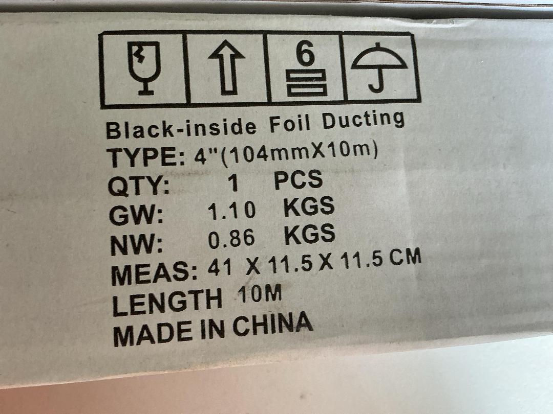 Photo '2' of 4x Black Inside Foil Ducting (10m)