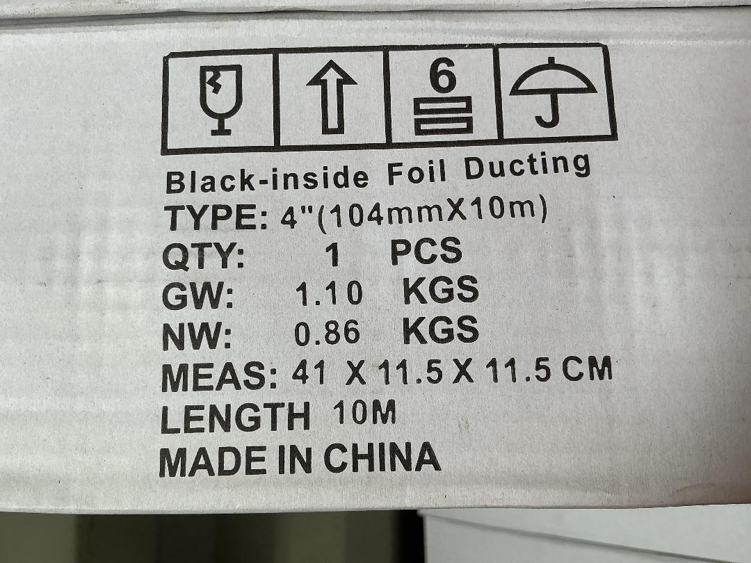 Photo '2' of 4x Black Inside Foil Ducting (10m)