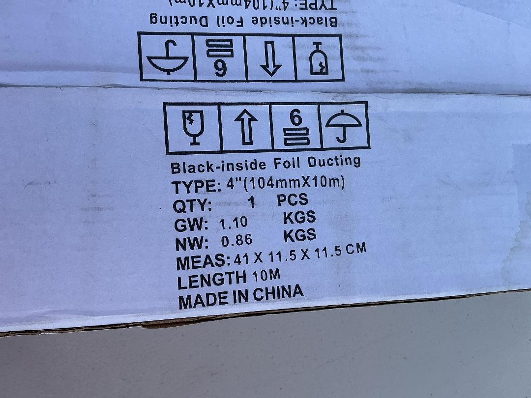Photo '2' of 4x Black Inside Foil Ducting (104mmX10m) Photo '2' of 4x Black Inside Foil Ducting (104mmX10m)