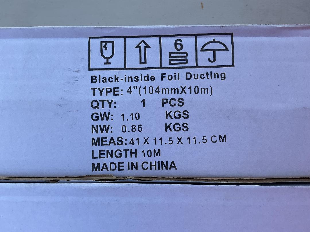 Photo '3' of 4x Black Inside Foil Ducting (104mmX10m) Photo '3' of 4x Black Inside Foil Ducting (104mmX10m)