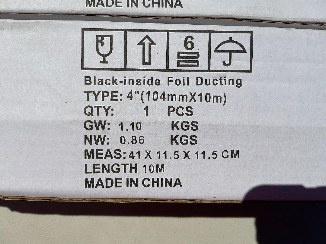 Photo '4' of 5x Black Inside Foil Ducting (104mmX10m) Photo '4' of 5x Black Inside Foil Ducting (104mmX10m)
