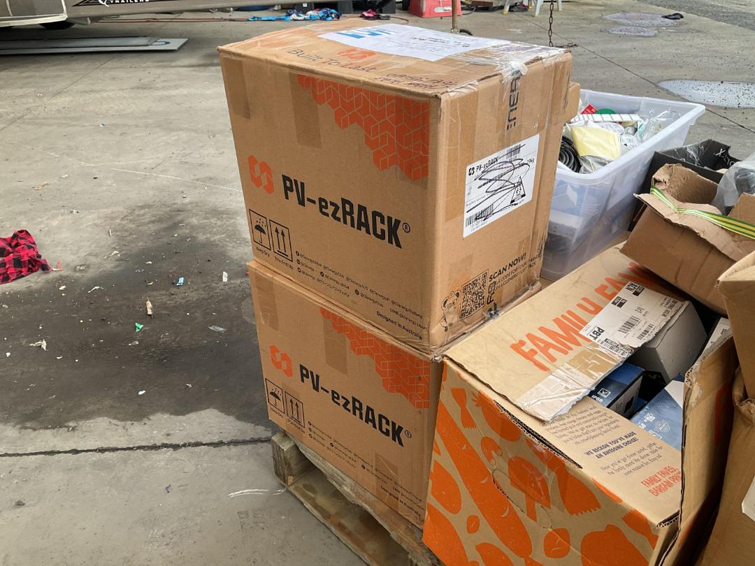Photo '3' of Pallet of PV-ezRack Boxes, Voltex Parts, Monitor Stands & More Photo '3' of Pallet of PV-ezRack Boxes, Voltex Parts, Monitor Stands & More