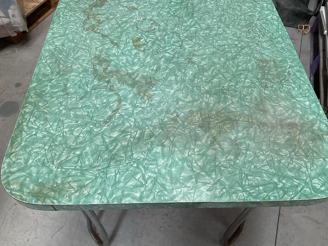 Photo '10' of Green Coloured Workbench Table or Similar with Metal-Like Legs
