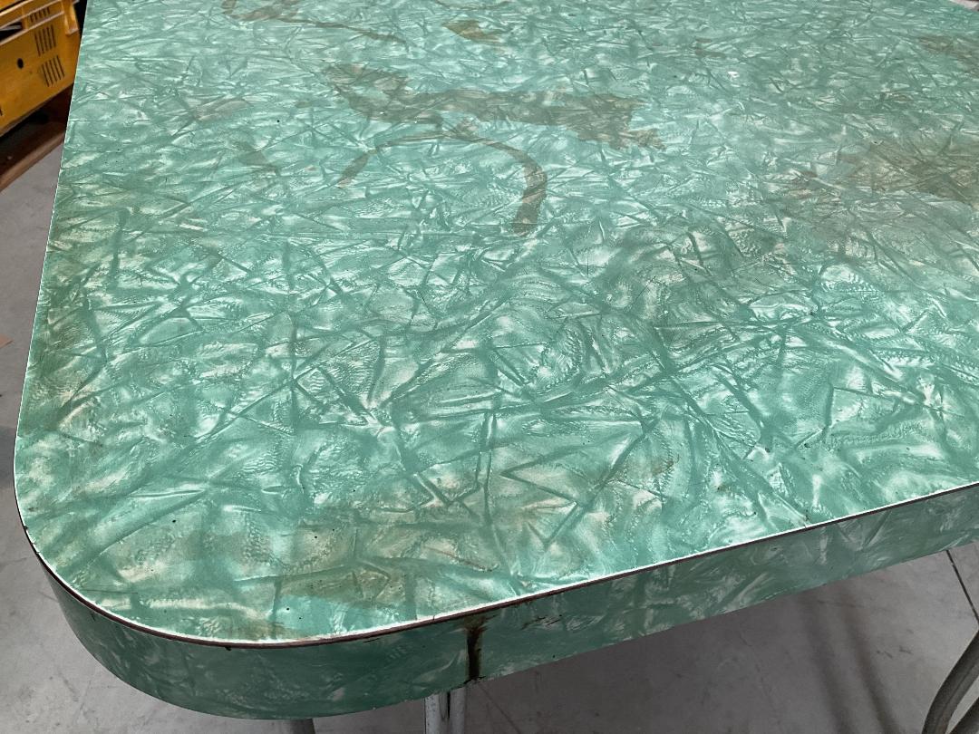 Photo '11' of Green Coloured Workbench Table or Similar with Metal-Like Legs