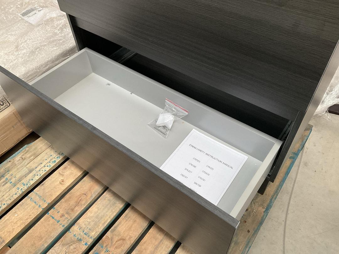 Photo '7' of Nouveau - Cinna Vanity Unit Dark Oak 900mm *Damaged* Photo '7' of Nouveau - Cinna Vanity Unit Dark Oak 900mm *Damaged*