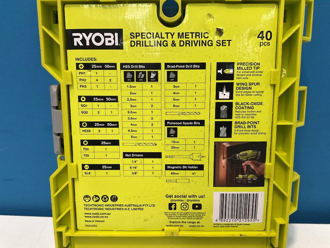 Photo '10' of Ryobi Specialty Metric Drilling and Driving Set - Model RDD40S2 - Incomplete