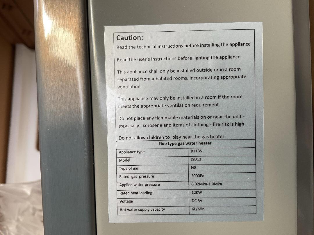 Photo '11' of 12kW Domestic Instant Gas Water Heater / Califont