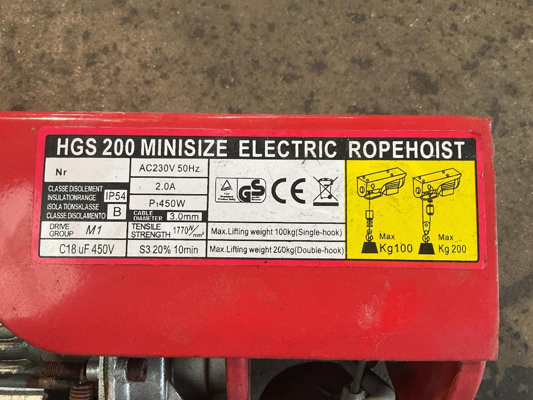 Photo '6' of HGS 200 Minisize Electric Rope Hoist