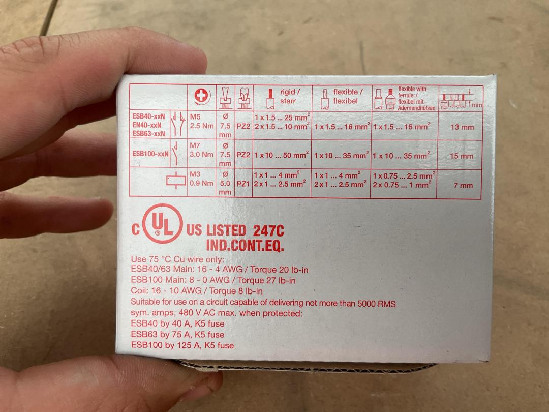 Photo '3' of 1x ABB ESB63-31N-06 Installation Contactor - 63A 4 Pole