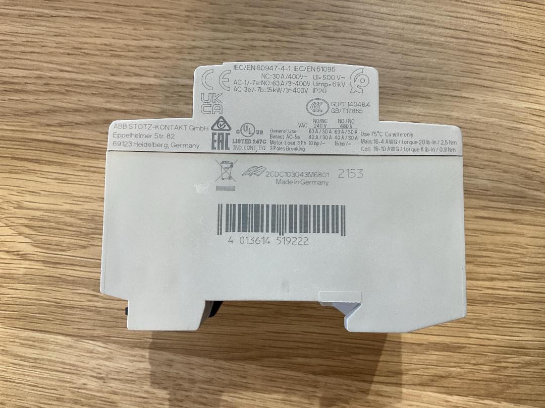 Photo '5' of 1x ABB ESB63-31N-06 Installation Contactor - 63A 4 Pole