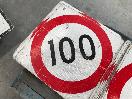 Thumbnail '1' of 5 x Temporary Traffic Signs "100"