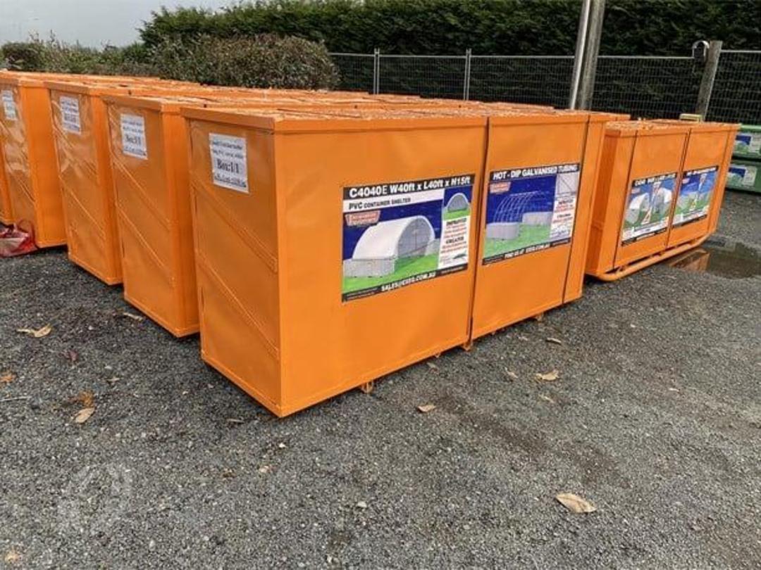 Photo '3' of PVC Container Dome Shelter Kit - 40x40FT w/ End Wall - C4040E *NEW* Photo '3' of PVC Container Dome Shelter Kit - 40x40FT w/ End Wall - C4040E *NEW*