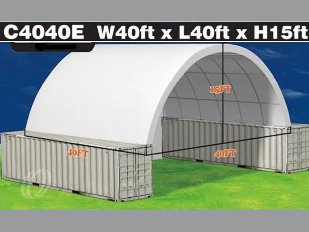 Photo '3' of PVC Container Dome Shelter Kit - 40x40FT w/ End Wall - C4040E *NEW*