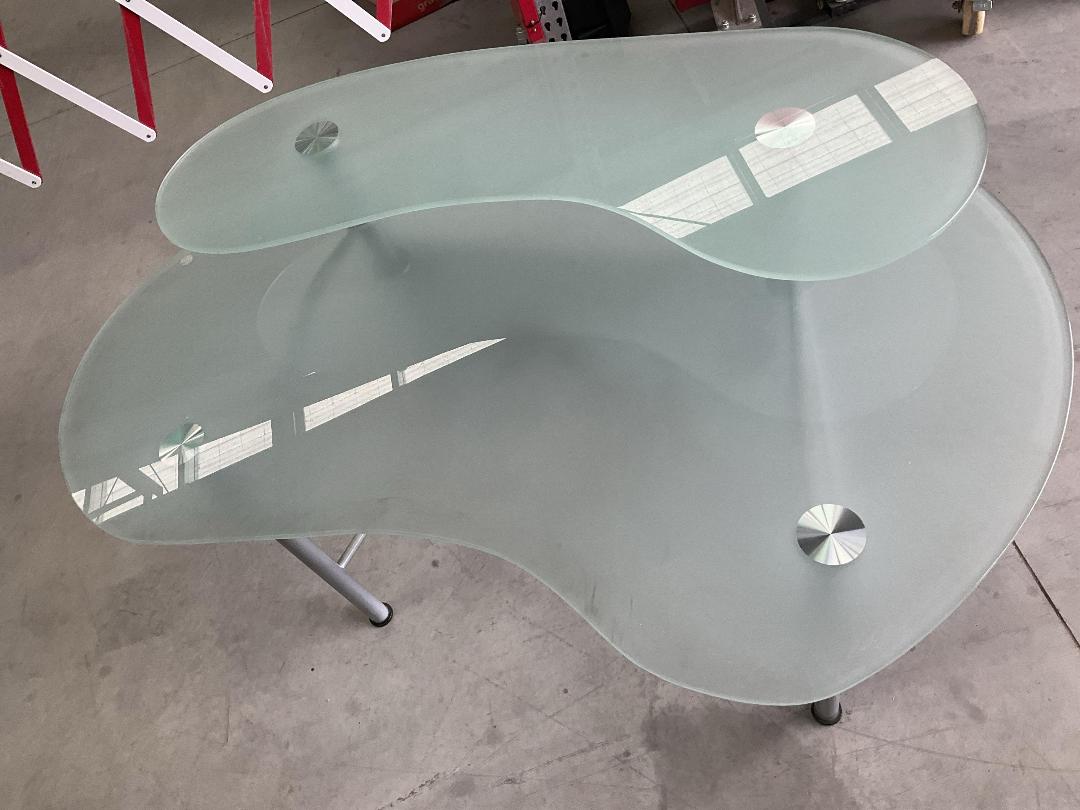 Photo '2' of Glass-Like Desk with Metal-Like Legs Photo '2' of Glass-Like Desk with Metal-Like Legs