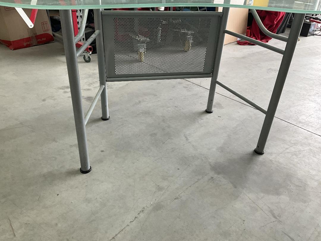 Photo '13' of Glass-Like Desk with Metal-Like Legs Photo '13' of Glass-Like Desk with Metal-Like Legs