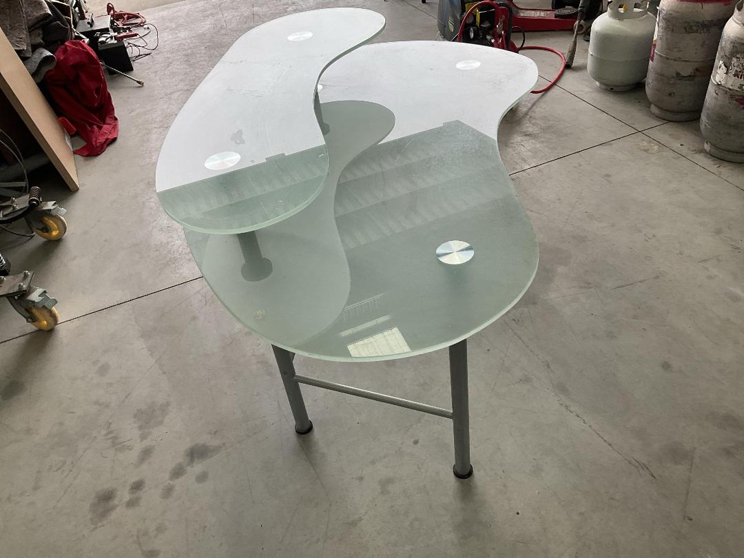 Photo '12' of Glass-Like Desk with Metal-Like Legs Photo '12' of Glass-Like Desk with Metal-Like Legs