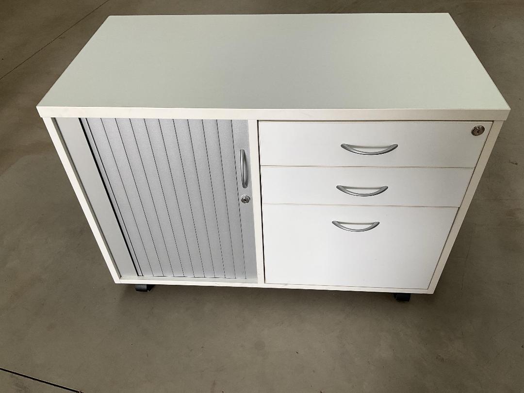 Photo '4' of White Coloured Office Cabinet on Wheels