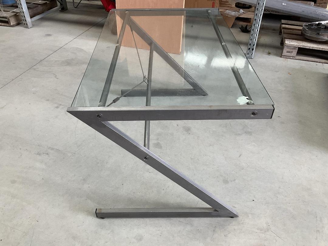 Photo '7' of Glass-Like Top with Metal-Like Legs Desk Photo '7' of Glass-Like Top with Metal-Like Legs Desk