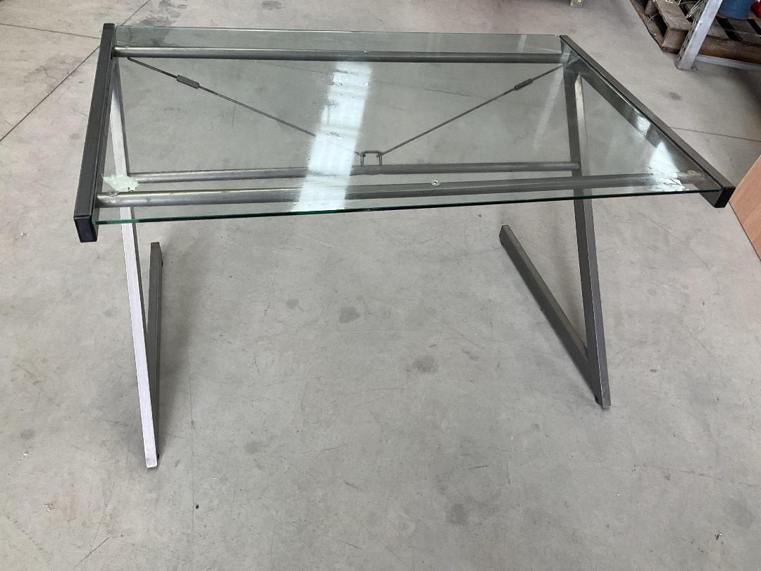 Photo '9' of Glass-Like Top with Metal-Like Legs Desk Photo '9' of Glass-Like Top with Metal-Like Legs Desk