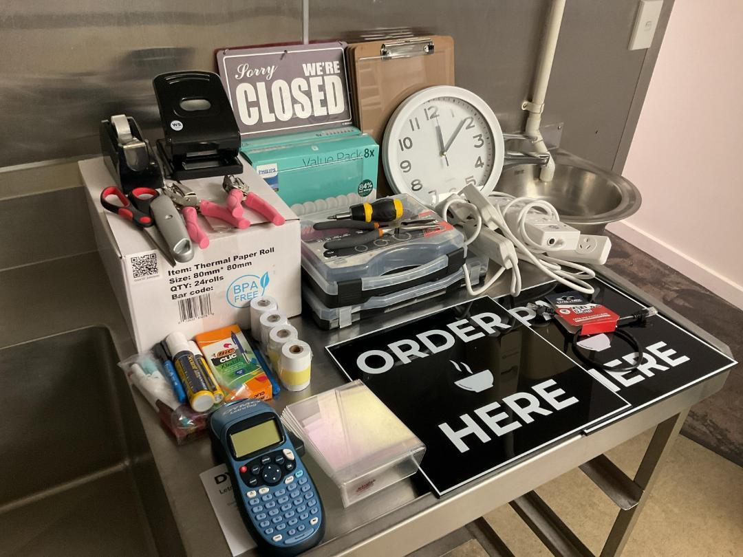 Photo '4' of Bulk lot of various office supplies, signs and tools Photo '4' of Bulk lot of various office supplies, signs and tools