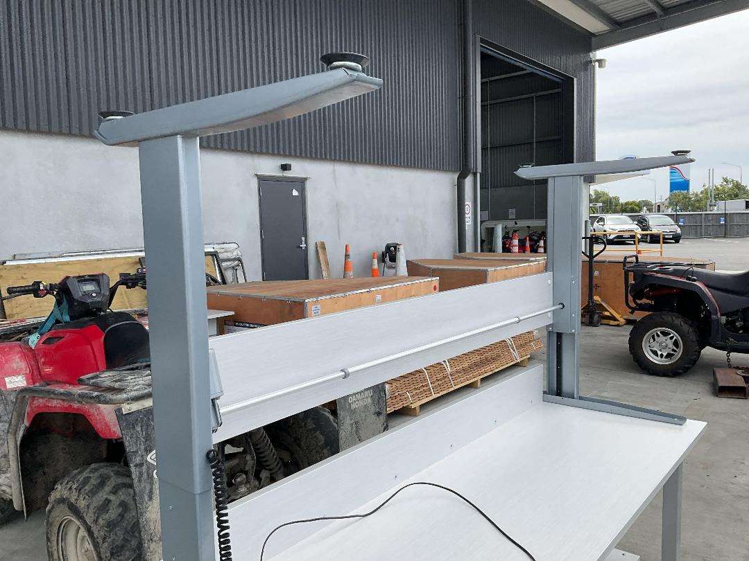 Photo '5' of Light Grey Woodgrain Electric Office Desk Photo '5' of Light Grey Woodgrain Electric Office Desk