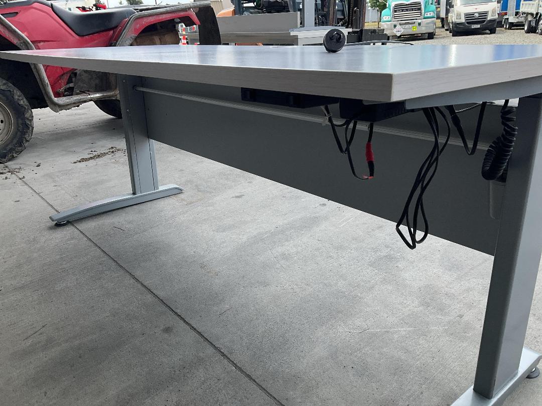 Photo '2' of Light Grey Woodgrain Electric Office Desk Photo '2' of Light Grey Woodgrain Electric Office Desk