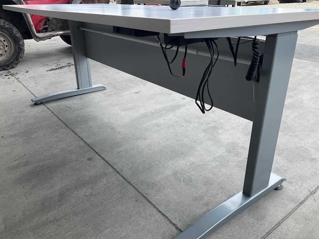 Photo '2' of Light Grey Woodgrain Electric Office Desk Photo '2' of Light Grey Woodgrain Electric Office Desk