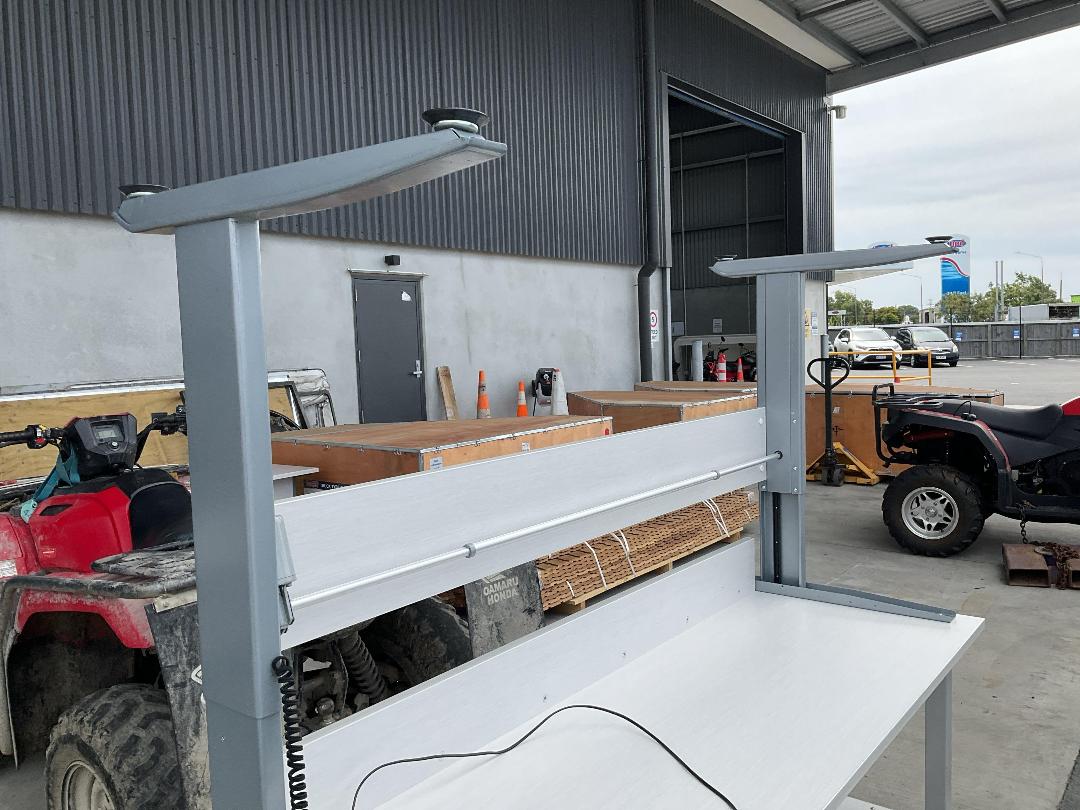 Photo '6' of Light Grey Woodgrain Electric Office Desk Photo '6' of Light Grey Woodgrain Electric Office Desk