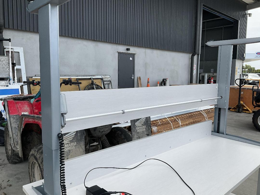 Photo '6' of Light Grey Woodgrain Electric Office Desk