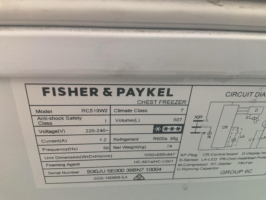 Photo '4' of Fisher & Paykel Chest Freezer