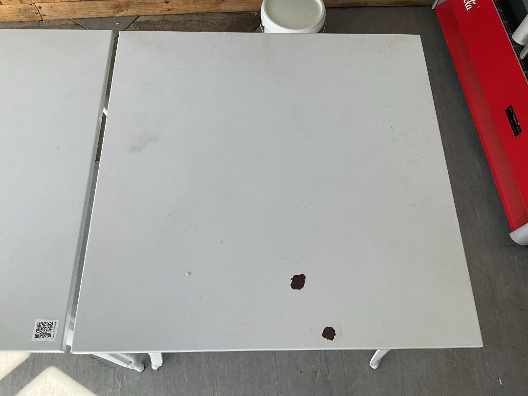 Photo '3' of 2 x Steel Square Tables Photo '3' of 2 x Steel Square Tables