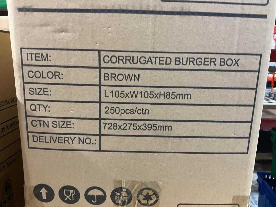 Photo '4' of Bulk Assortment of Corrugated Burger Boxes