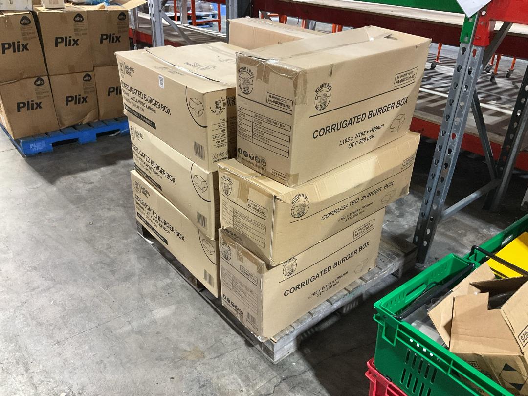 Photo '3' of Bulk Assortment of Corrugated Burger Boxes