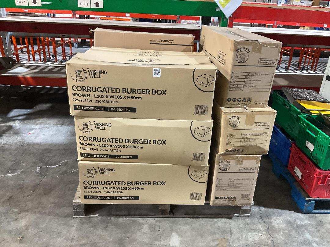 Photo '2' of Bulk Assortment of Corrugated Burger Boxes