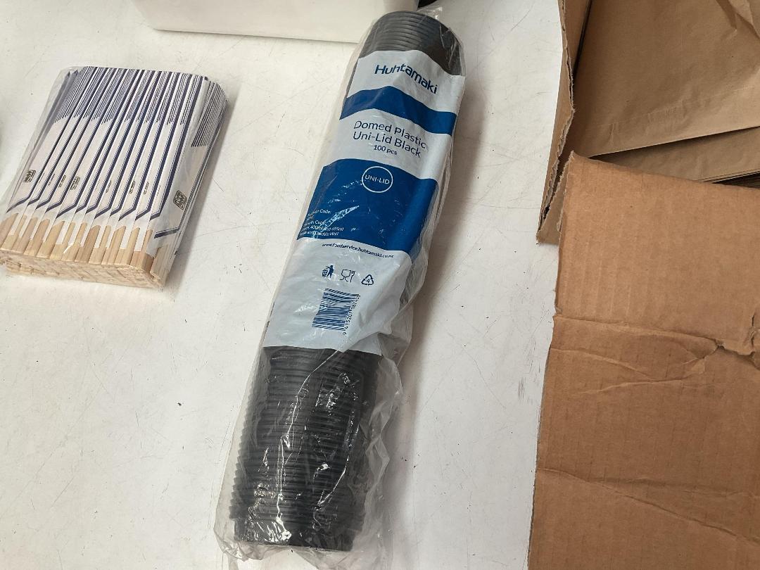 Photo '14' of Brown Paper-Like Bags, Serviettes, Plastic-Like Forks, Coffee Cups Etc