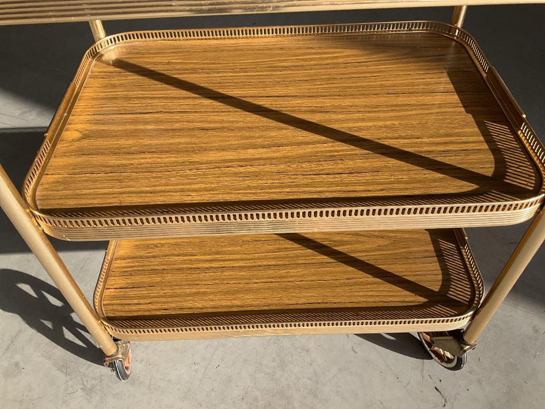 Photo '5' of Gold Coloured/Brown Coloured Service Cart/Trolley Photo '5' of Gold Coloured/Brown Coloured Service Cart/Trolley