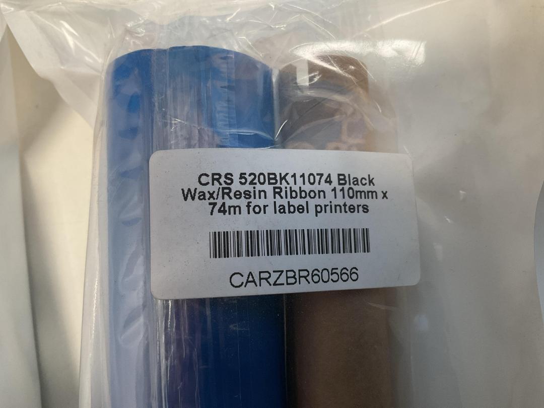 Photo '4' of Wax / Resin Ribbons For Label Printers - 110xmm x 74m (4pce) Photo '4' of Wax / Resin Ribbons For Label Printers - 110xmm x 74m (4pce)