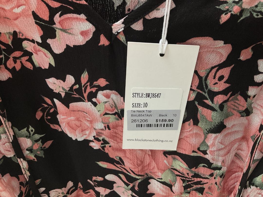 Photo '3' of Blackstone - Tie Neck Top Black - Size 10 - RRP $159.90 Photo '3' of Blackstone - Tie Neck Top Black - Size 10 - RRP $159.90