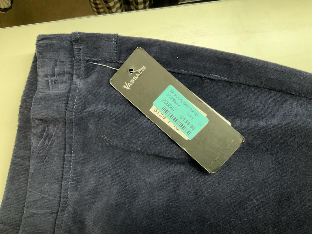 Photo '2' of Vassalli - Skinny Leg Cord Pull On Navy - Size 18 - RRP $139.90 Photo '2' of Vassalli - Skinny Leg Cord Pull On Navy - Size 18 - RRP $139.90