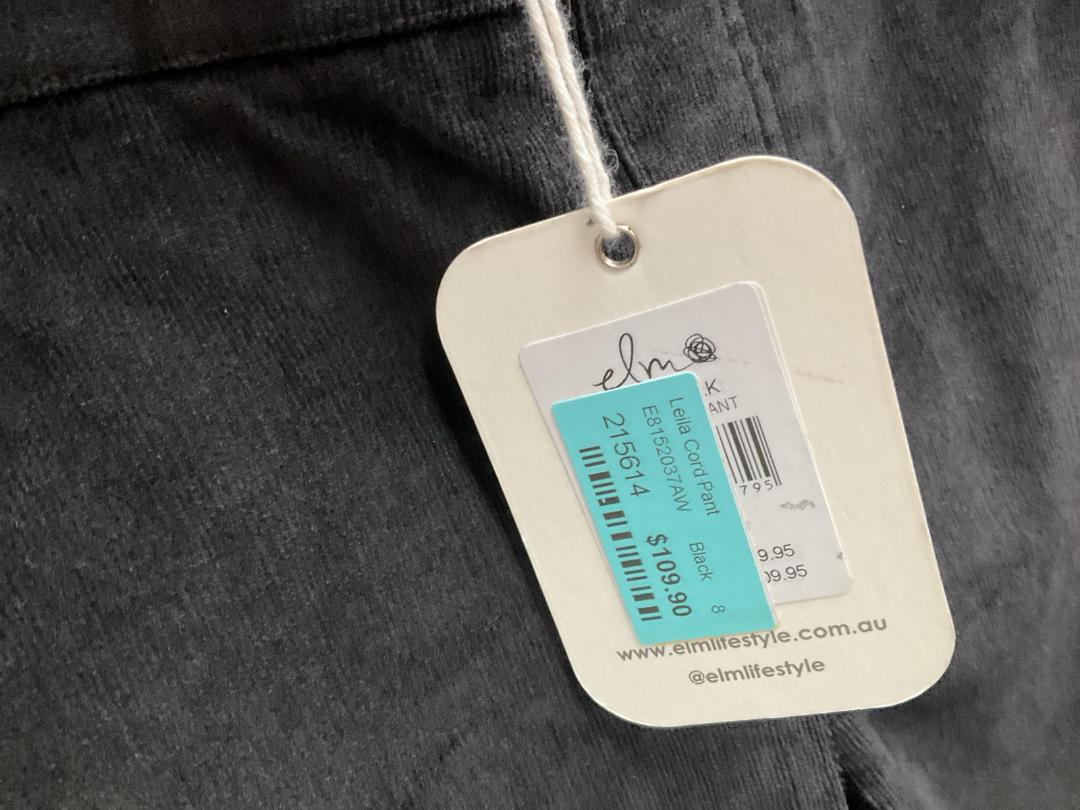 Photo '6' of Elm Lifestyle - Leila Cord Pant Black - Size 8 - RRP $109.90 Photo '6' of Elm Lifestyle - Leila Cord Pant Black - Size 8 - RRP $109.90