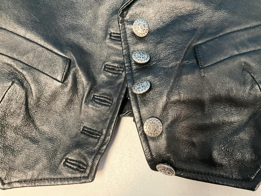 Photo '5' of Black Coloured Pig Leather Waistcoat - Women’s - Size Small