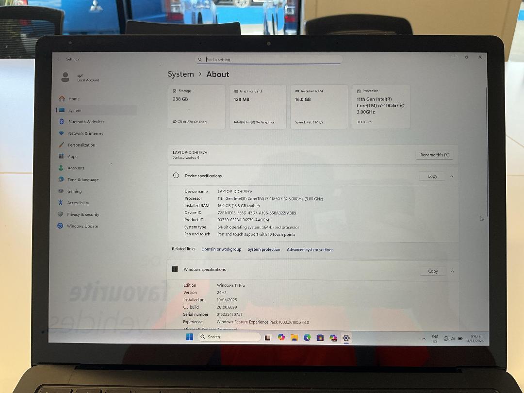 Photo '3' of Microsoft Surface Laptop 4 & Charger Photo '3' of Microsoft Surface Laptop 4 & Charger