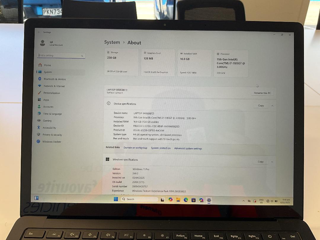 Photo '2' of Microsoft Surface Laptop 4 & Charger Photo '2' of Microsoft Surface Laptop 4 & Charger