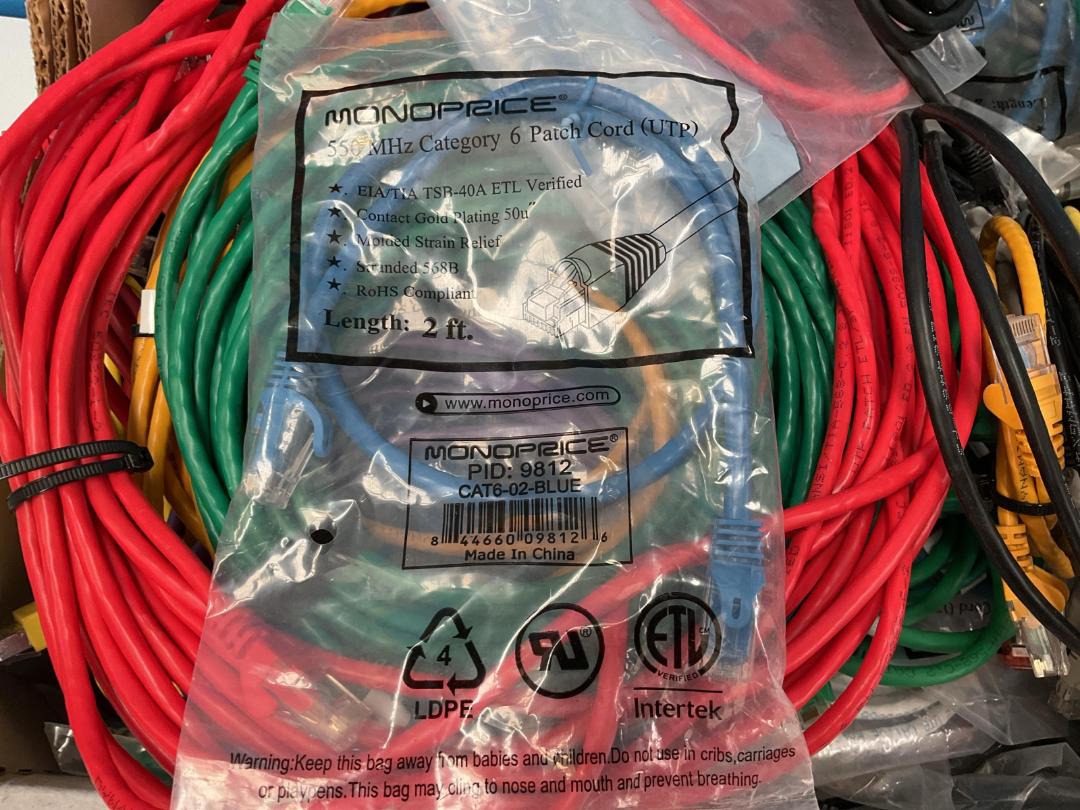 Photo '6' of Assortment of Cables - Ethernet Etc