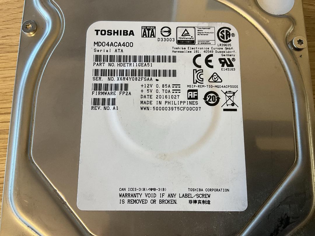 Photo '2' of Toshiba 4TB PC Hard Drive Photo '2' of Toshiba 4TB PC Hard Drive