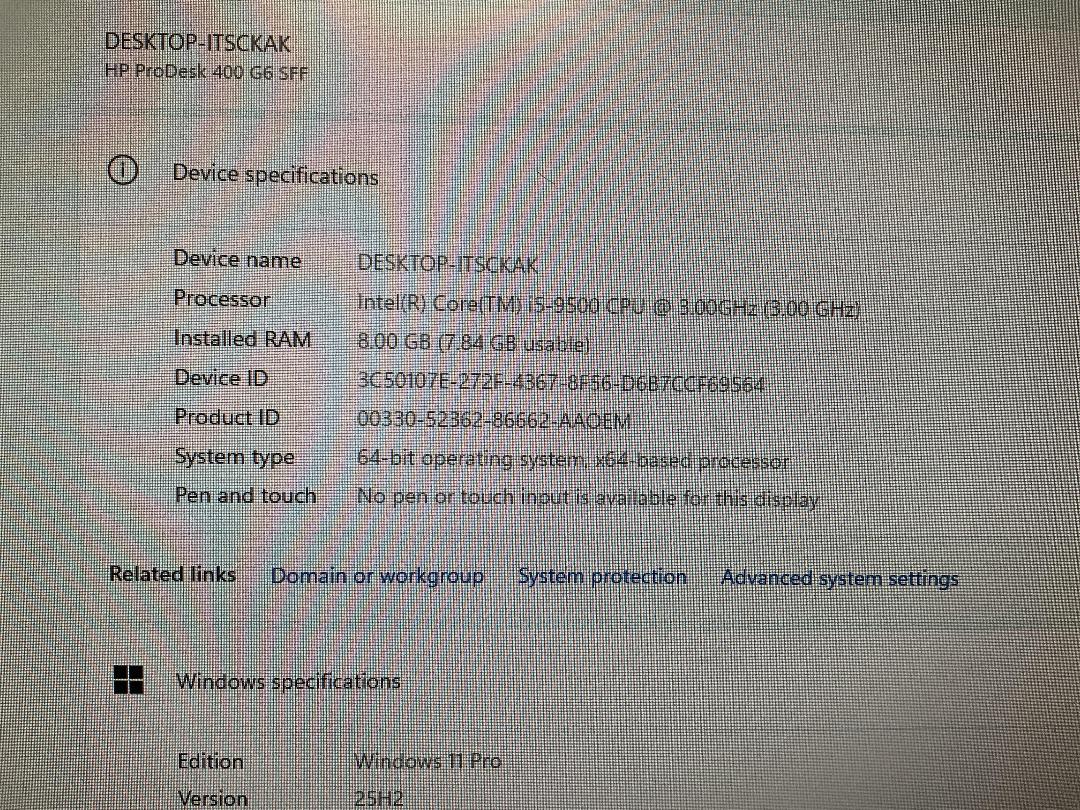 Photo '4' of HP ProDesk 400 G6 PC Photo '4' of HP ProDesk 400 G6 PC