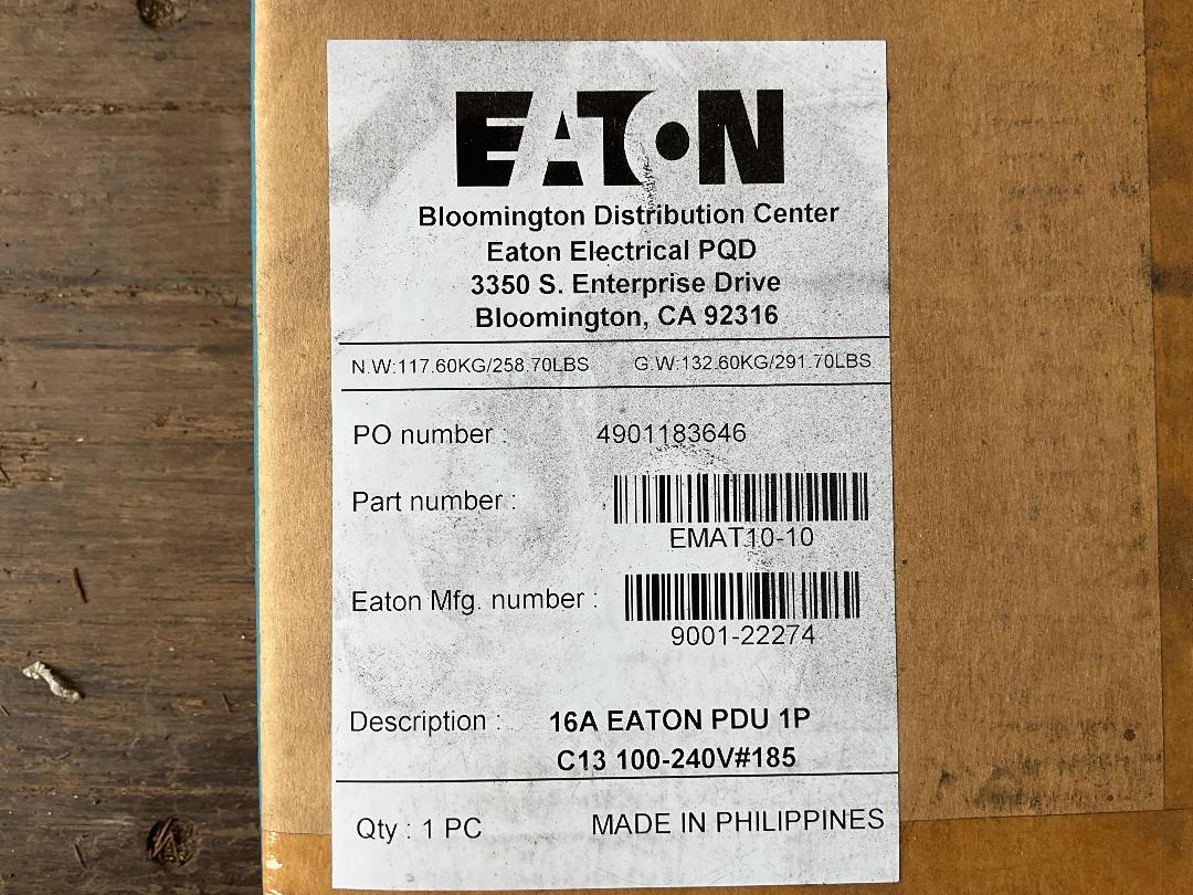 Photo '2' of Eaton 16A Rack Power Distribution Unit EMAT10-10