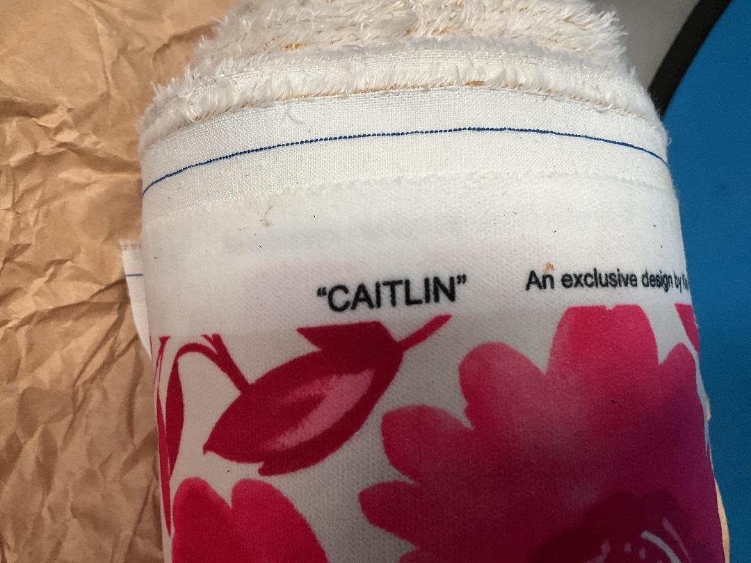 Photo '2' of Roll of Pink/White Flowery Patterned (“Caitlin”) Fabric or Similar Photo '2' of Roll of Pink/White Flowery Patterned (“Caitlin”) Fabric or Similar