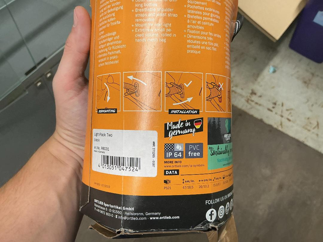 Photo '2' of Ortlieb Waterproof Light Pack Two Photo '2' of Ortlieb Waterproof Light Pack Two